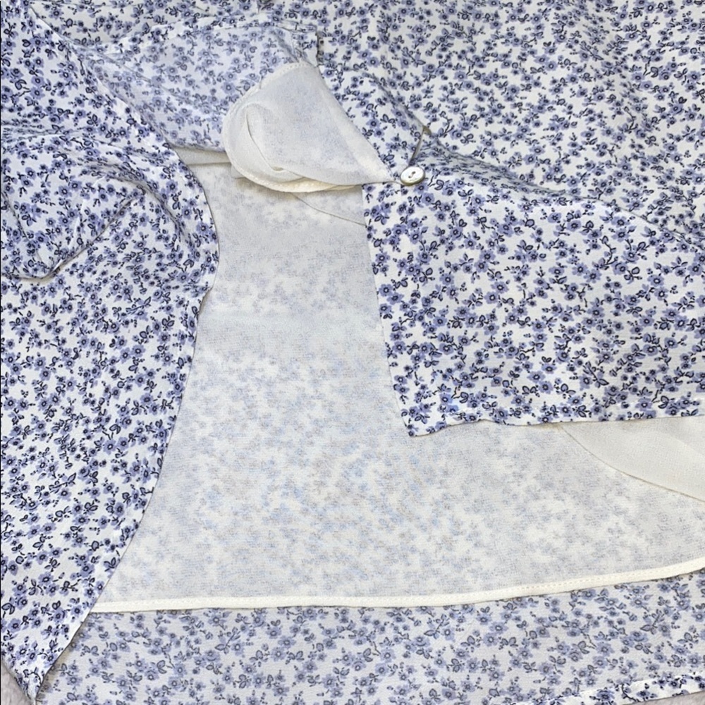 Rails Helena Blue Garden Floral Button Front Mini Dress Size S - Picture 8 of 13